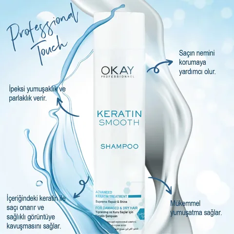 Okay Professionnel Keratin Glättendes Shampoo 300ml