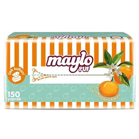 Мягкие полотенца Maylo с ароматом мандарина 150 шт