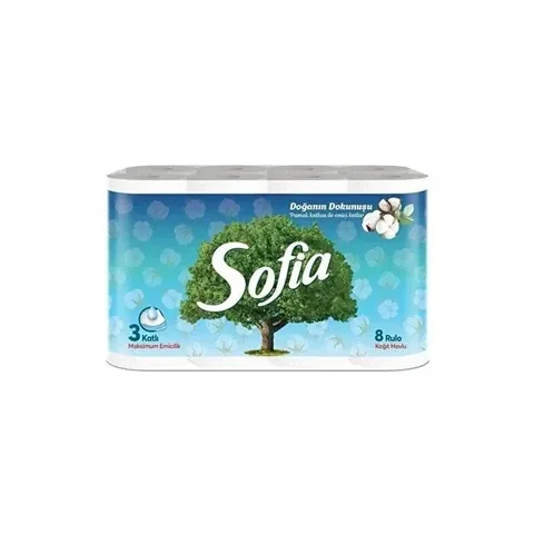 Sofia umweltfreundliche 3-lagige extra saugfähige Papiertücher 8er