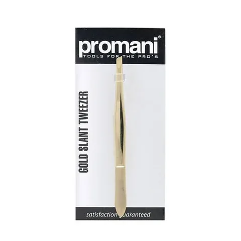Пинцет скошенный Promani Gold