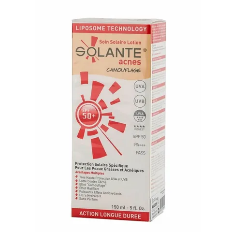 Solante لوشن سولانتي لحب الشباب الملون بعامل حماية من الشمس 50+ 150 مل