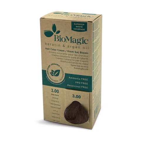 Biomagic ammoniakfreie Haarfarbe Dunkelbraun Nr. 3.00