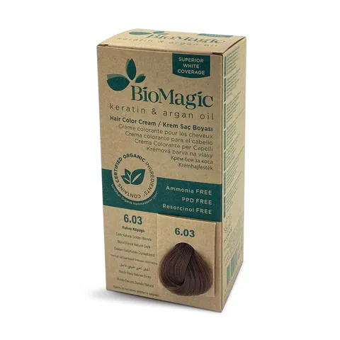 Biomagic Braune Schaum-Haarfarbe Nr. 6.03 - Nährende Formel