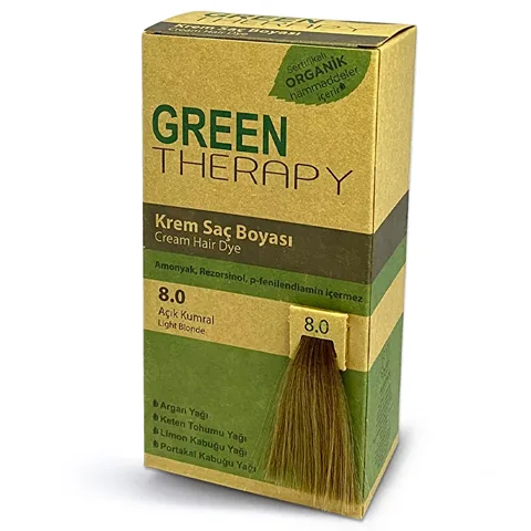 كريم صبغة شعر 8.0 بني فاتح من جرين ثيرابي Green Therapy