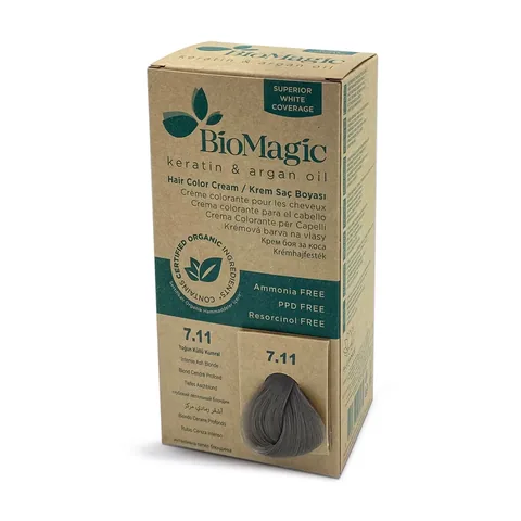Biomagic Ammoniakfreie Dichte Aschbraun Haarfarbe Nr. 7.11