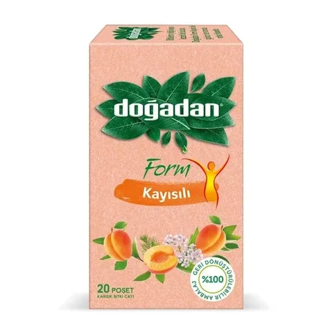 Doğadan شاي الأعشاب المختلط بالمشمش من دوغادان فورم، 20 قطعة