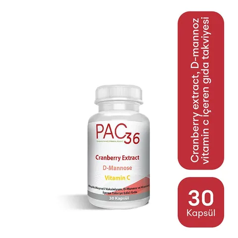 OTC İstanbul İlaç Pac 36 cranberry Extract D-mannose And Vitamin C 30 capsules