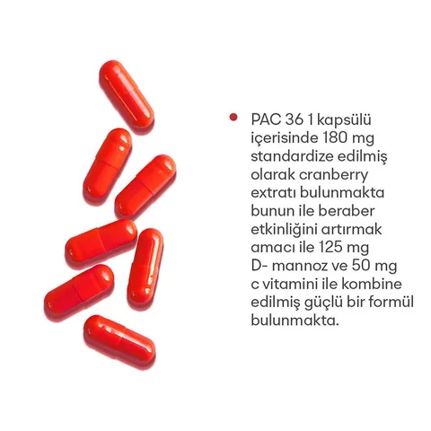 OTC İstanbul İlaç Pac 36 cranberry Extract D-mannose And Vitamin C 30 capsules