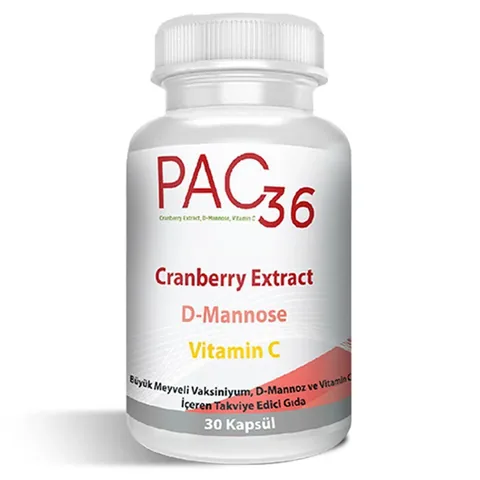 OTC İstanbul İlaç Pac 36 cranberry Extract D-mannose And Vitamin C 30 capsules