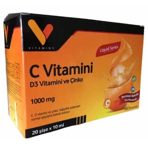 Vitamins فيتامينات فيتامين سي مكمل غذائي سائل بنكهة البرتقال 20 × 10 مل