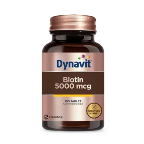 Dynavit Biotin 5000 mcg - Unterstützung für gesundes Haar, Haut und Nägel