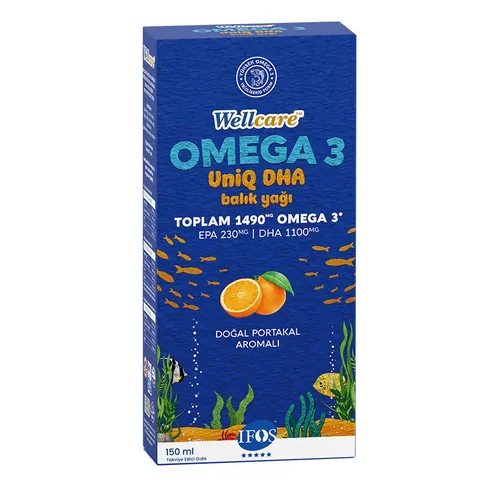 Рыбий жир Wellcare Омега 3 с апельсиновым вкусом 150 мл