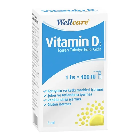 Витамин D3 добавка 5 мл 400 МЕ от Wellcare