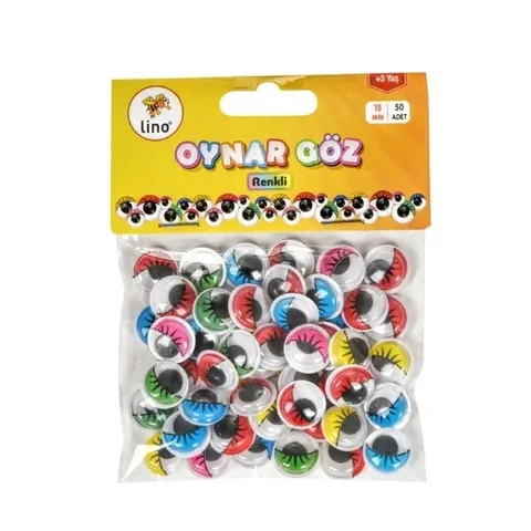 Lino Bunte 15mm Bewegliche Augen - 50 Stück von Lino