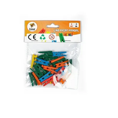 Bunte 25mm Holzklammern für Bastelarbeiten von Lino
