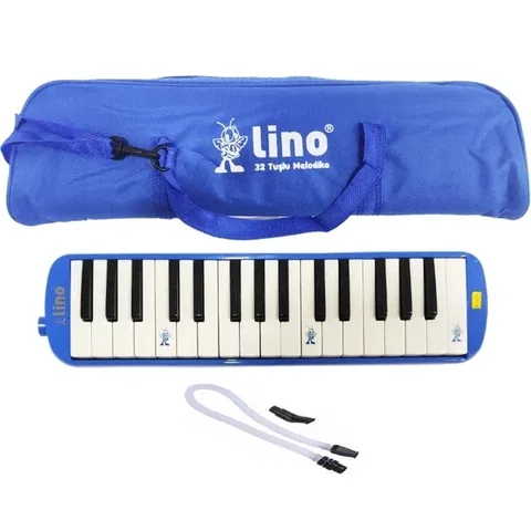 Lino 32-Tasten Melodika mit Stofftasche und Zubehör - Blau
