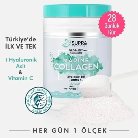 Supra Protein Marine Kollagenpulver mit Vitamin C & Hyaluronsäure 291,2 g