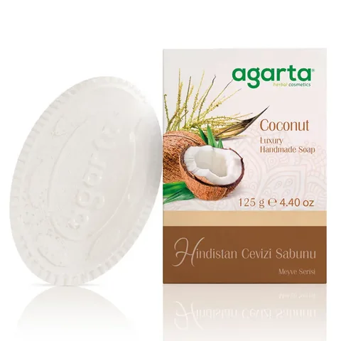 Agarta Kokosnussseife 125g - Nährende Reinigungsseife für Alle Hauttypen