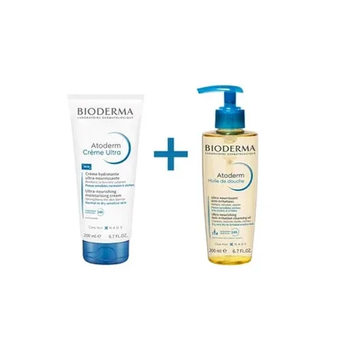 Крем Bioderma Atoderm 200 мл + Масло для душа 200 мл
