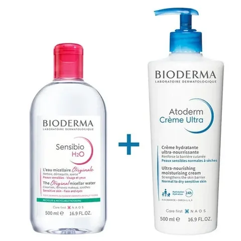 Набор подарочный Bioderma Atoderm Ультра Крем и Sensibio H2O 500 мл