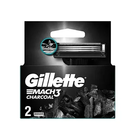 Gillette شفرة جيليت ماك 3 الاحتياطية بالفحم عبوة من قطعتين