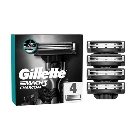 Gillette Mach3 charcoal Razor Blades 4-pcs
