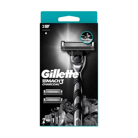 Gillette ماكينة حلاقة جيليت ماك 3 بالفحم قابلة لإعادة التعبئة