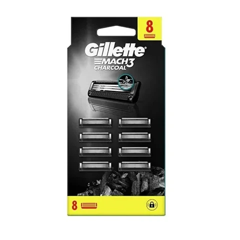 Gillette شفرات جيليت ماك 3 الاحتياطية بالفحم 8 قطع