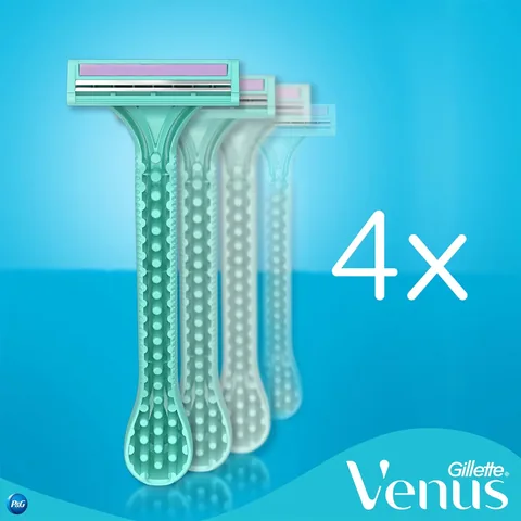 Gillette ماكينة حلاقة جيليت سيمبلي فينوس 2 للنساء للاستخدام مرة واحدة عبوة من 4 قطع
