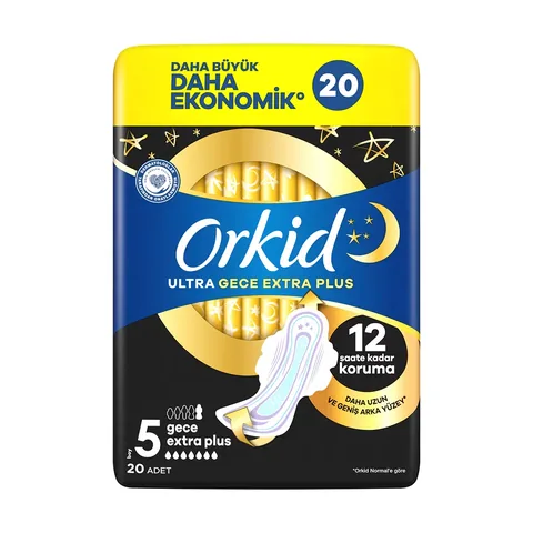 Orkid فوط أوركيد الصحية ألترا نايت إكسترا بلس (مقاس 5) 20 قطعة