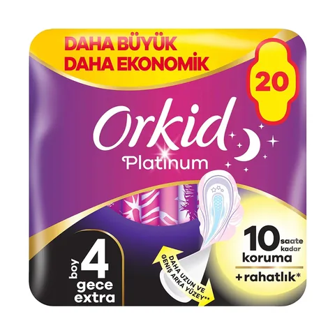Прокладки гигиенические Orkid Platinum Night Extra (размер 4) 20 шт
