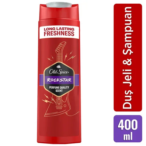 Old Spice جل الاستحمام والشامبو أولد سبايس روك ستار للرجال 400 مل
