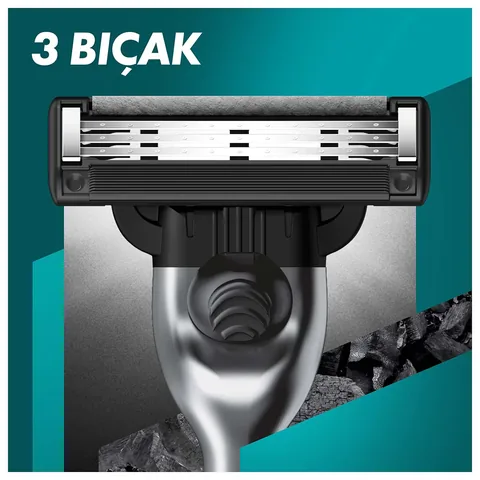 Gillette M3 charcoal Razor + Spare Blade Set