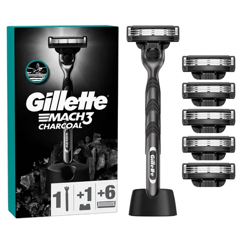 Gillette M3 charcoal Razor + Spare Blade Set