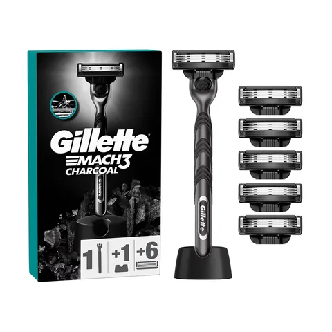 Gillette M3 charcoal Razor + Spare Blade Set