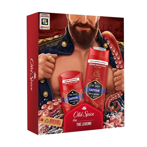 Набор подарочный Old Spice Капитан: Дезодорант-стик и гель для душа 3 в 1