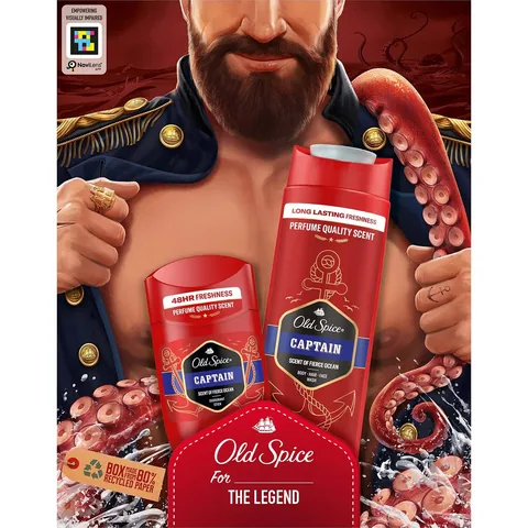Набор подарочный Old Spice Капитан: Дезодорант-стик и гель для душа 3 в 1