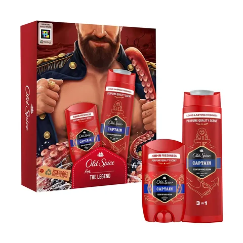 Набор подарочный Old Spice Капитан: Дезодорант-стик и гель для душа 3 в 1