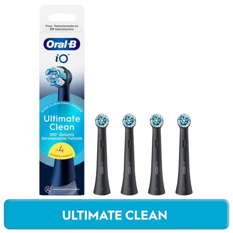 Oral-B iO Ultimate Clean schwarze Zahnbürstenköpfe - 4er Pack