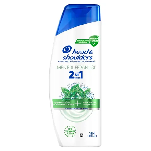 Head & Shoulders شامبو هيد آند شولدرز ٢ في ١ برائحة المنثول المنعشة ٣٠٠ مل للتحكم في القشرة