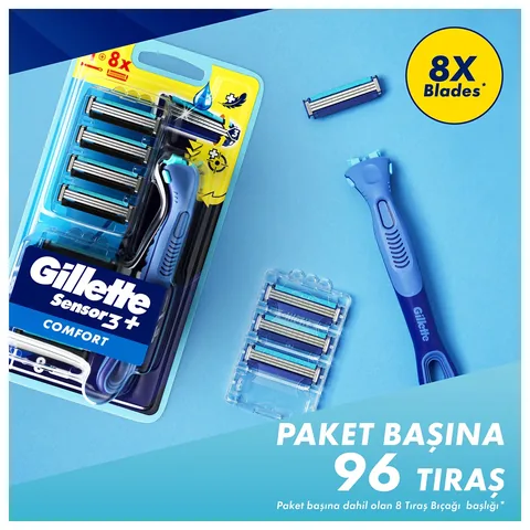 Gillette Sensor3+Comfort 8-Pack Replacement Razor Blades