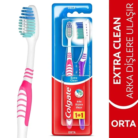 Colgate Extra Clean Medium Zahnbürste 1+1 Set