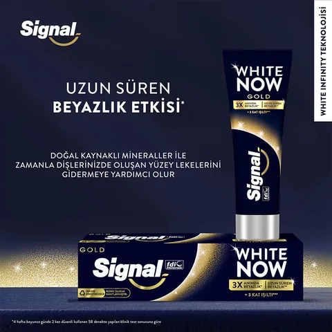 Signal معجون أسنان سيجنال وايت ناو تريبل باور جولد 75 مل