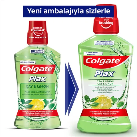 Colgate Plax Tea &amp; Lemon Alcohol-free Mouthwash 500 ml