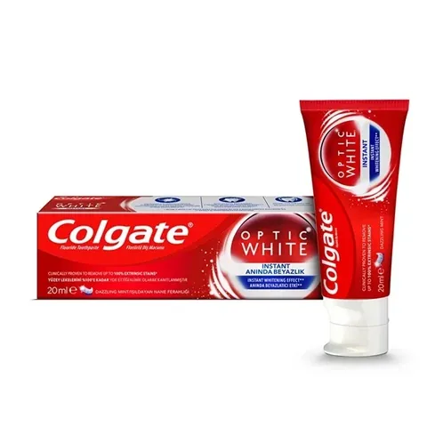 Colgate معجون أسنان كولجيت أوبتيك وايت لتبييض الأسنان الفوري بنكهة النعناع ٢٠ مل