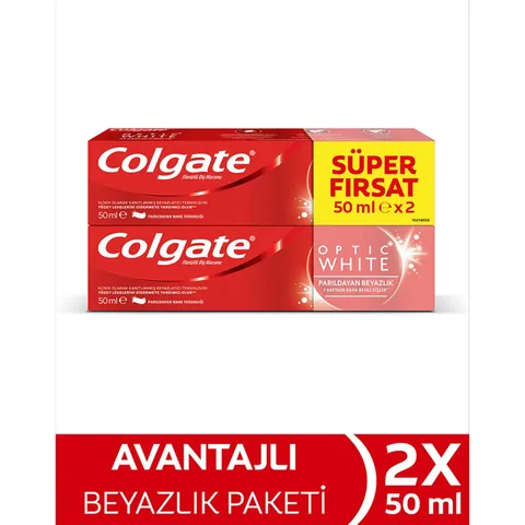 Colgate مجموعة كولجيت أوبتيك وايت سباركلينج وايت، 2 × 50 مل