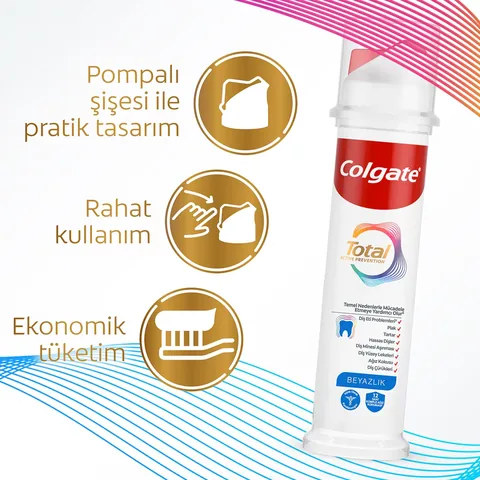 Colgate معجون أسنان كولجيت لتبييض الأسنان بالكامل بتصميم عملي 100 مل