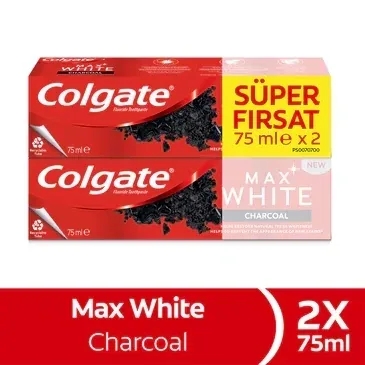 Colgate مجموعة كولجيت ماكس وايت بالفحم 2 × 75 مل