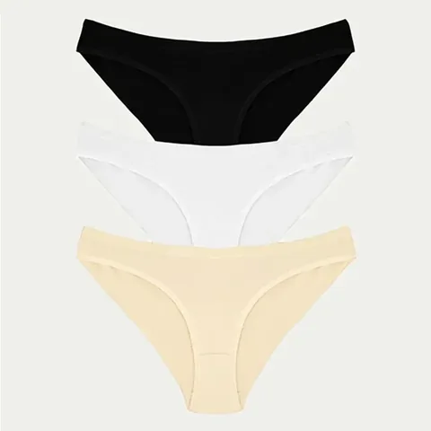 Трусики из чесаного хлопка 3 шт. черный, белый, телесный L/XL от Nbb