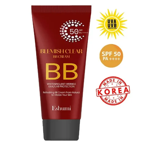 كريم بي بي خالي من العيوب SPF 50+ PA++++ 50 مل من إيشومي Eshumi